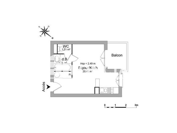 Location Studio 24.42 m² - 140 CHEMIN DE GAILLARDIE Toulouse 31100