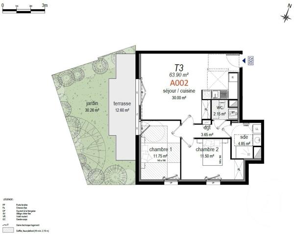 Appartement T3 à vendre  3 pièces - 63,90 m2 PLENEUF VAL ANDRE - 22