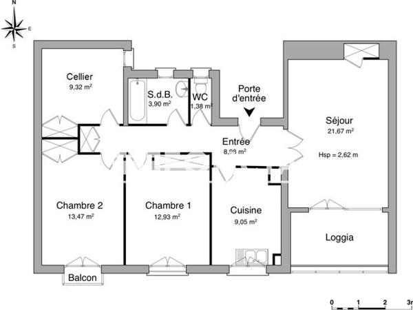 Location Appartement 3 pièces 80.7 m² - 47 RUE TOUFAIRE Rochefort 17300