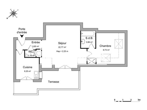 Location Appartement 2 pièces 49.44 m² - 31 RUE DES VIGNES Oberhausbergen 67205
