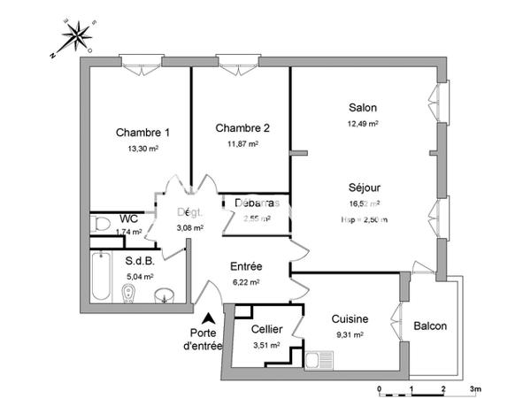Location Appartement 4 pièces 82.55 m² - CITE DES JARDINS Sarrebourg 57400
