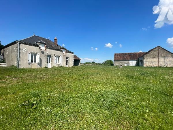 Corps de ferme rénovée, avec grange, mare et terres