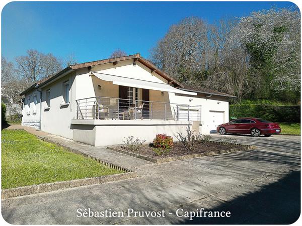 Maison à vendre 5 pièces SAINT PARDOUX LA RIVIERE (24), plain-pied 107m2, 3 chambres, deux garages, grand salon