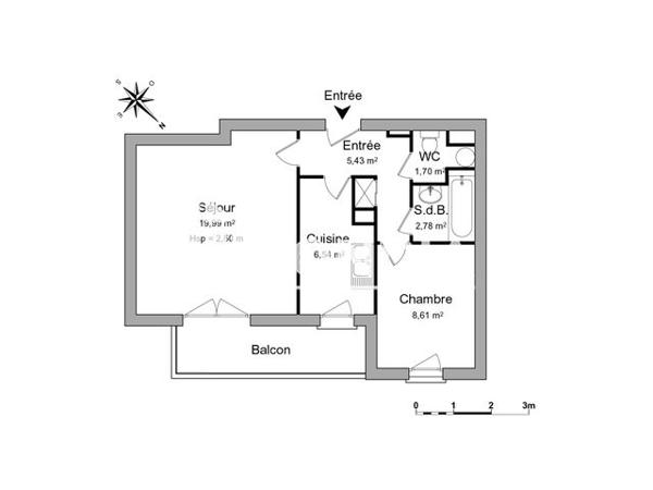 Location Appartement 2 pièces 45.05 m² - 5 SENTE DU CLOS D'ARCY Poissy 78300
