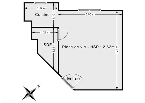 Appartement F1 à vendre  1 pièce - 14 m2 PARIS - 75011