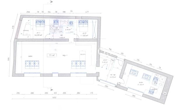 Maison 3 pièce(s) 1 chambre(s) 150 m²