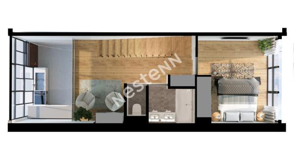 BAS MONTREUIL PROCHE VINCENNES, AVENUE DU PRESIDENT WILSON , BATIMENT AU CALME SUR COUR TRIPLEX 4 PIECES AVEC JARDIN PRIVATIF