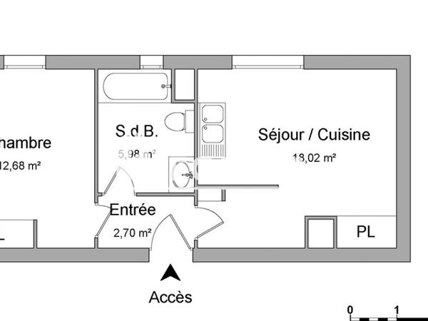 Location Appartement 2 pièces 39.38 m² - 3 RUE BERTHE MORISOT Le Grand-quevilly 76120