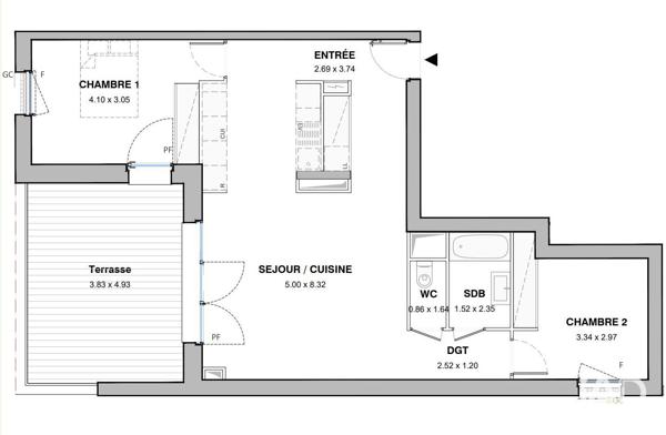 Appartement (neuf) à vendre 3 pièces 70 m² Montpellier