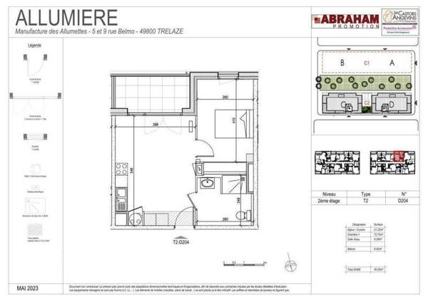 Appartement 2 pièces - 49800 Trélazé