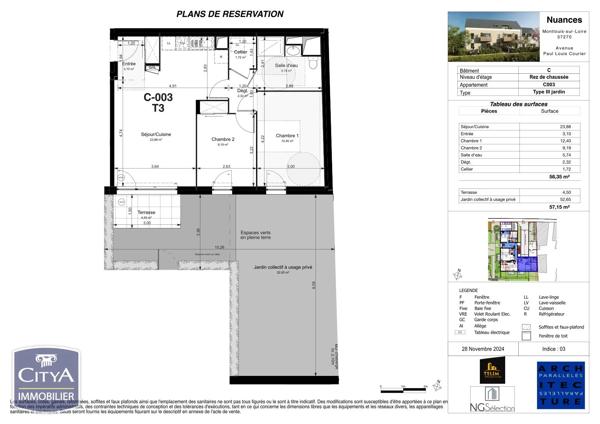 Appartement à vendre 3 pièces 58.35m² Montlouis-sur-Loire (37270)