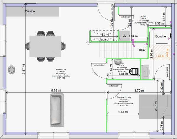 T5 rénové à neuf, 4 chambres ,garage,terrain clos