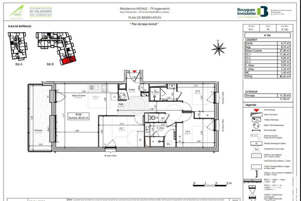 Appartement à vendre 4 pièces 80 m² Saint-Barthélemy-d'Anjou