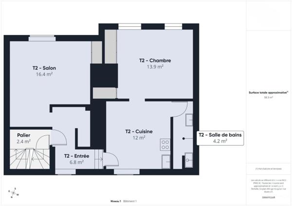 Appartement à Auneau-Bleury-Saint-Symphorien, 28700 - 2 pièces 53m²