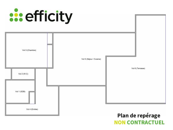 Appartement 3 pièces - 50 m² Exclusivité efficity