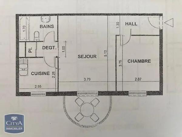 Vente appartement 2 pièces de 46.3m²