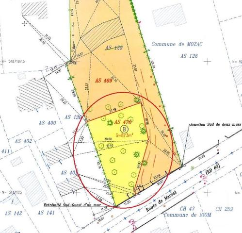 Terrain à vendre  873 m2 MOZAC - 63