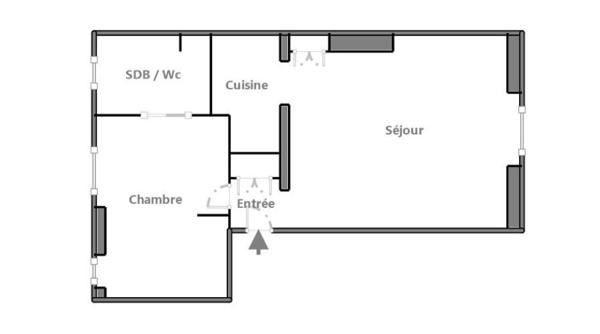 Appartement Meublé Paris 16ème-  2 pièce(s) 39 m2