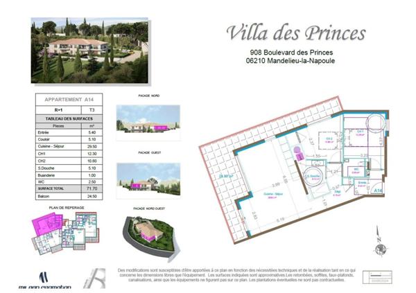 Boulevard des Princes à Mandelieu-la-Napoule. Imaginez votre vie dans un cadre idyllique où le luxe et la nature se rencontrent harmonieusement, créant un havre de paix juste à quelques minutes de la mer. Avec cet appartement T3, ou tout est conçue pour offrir une expérience de vie sans pareil, avec de grandes terrasses et jardins privés pour se détendre et admirer les vues époustouflantes des paysages verdoyants. Les intérieurs, baignés de lumière naturelle grâce à des plans ouverts et de grandes baies vitrées, sont finis avec une attention méticuleuse aux détails. Des équipements modernes s'intègrent parfaitement dans chaque espace, assurant confort et fonctionnalité. Le calme de Villa des Princes est préservé par une isolation acoustique de pointe, conforme aux normes RE2020 et NRA, garantissant ainsi votre tranquillité au quotidien. La sécurité n'est pas en reste avec un accès contrôlé et un parking souterrain privé pour vous et vos visiteurs. Située à quelques minutes de la mer, des terrains de golf et des plages de la Riviera, et proche des commerces, écoles et toutes les commodités, Villa des Princes est idéale pour ceux cherchant tranquillité et accessibilité, offrant le parfait équilibre entre vie privée et proximité urbaine. Pour plus d'informations et pour découvrir votre futur chez-vous, contactez moï dès aujourd'hui. Assistant IA