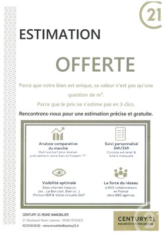 Appartement F3 à vendre  3 pièces - 79,69 m2 RENNES - 35