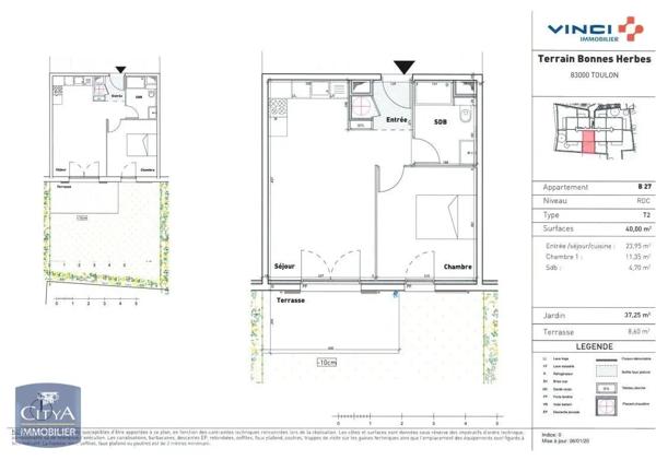 Appartement à louer 2 pièces 37.25m² Toulon (83000)