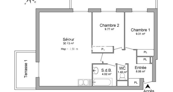 Location Appartement 3 pièces 63.09 m² - Chalezeule 25220