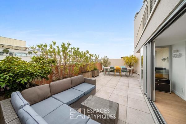 Studio d’architecte avec terrasse, quartier Croulebarbe