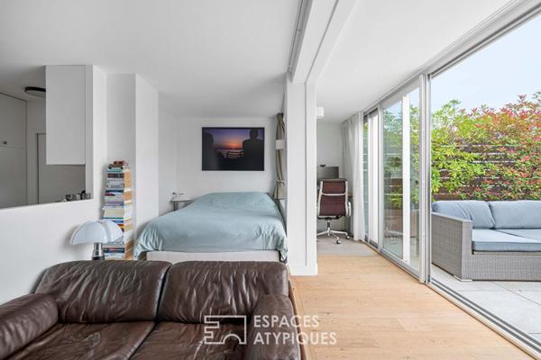 Studio d’architecte avec terrasse, quartier Croulebarbe