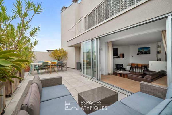 Studio d’architecte avec terrasse, quartier Croulebarbe