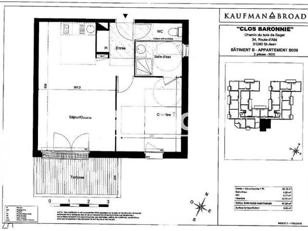 Location Appartement 2 pièces 47.4 m² - 34 ROUTE D'ALBI Saint Jean 31240