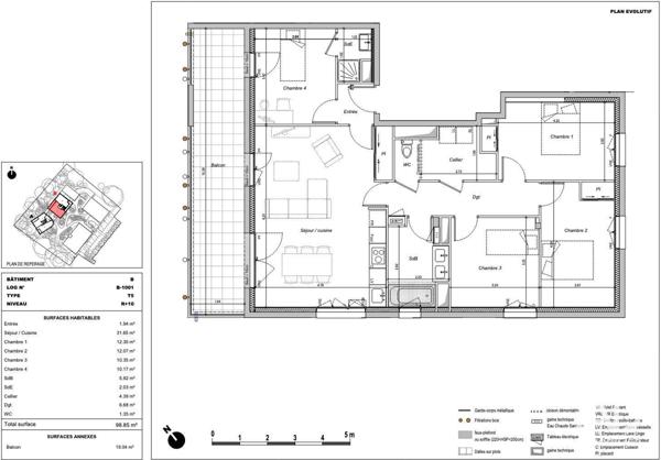 Appartement à vendre 5 pièces 99 m² Saint-Herblain