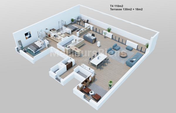 Appartement T4 - Résidence de standing à Porticcio - Terrasse vue sur le golfe d'Ajaccio