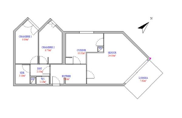 Appartement 68.57 m² à Marseille 13009