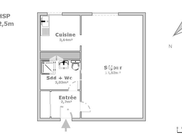 Location Studio 24.89 m² - 161 A 169 AVENUE GABRIEL PERI Bezons 95870