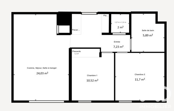 Appartement à vendre 3 pièces 61,37 m² Blanquefort