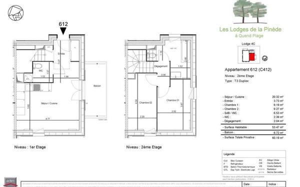 Appartement à vendre    3 pièces • 53,48 m2 Quend