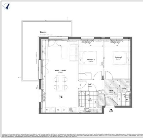 SUPERBE Appartement neuf T3 avec grand balcon – Centre-ville de Saint-Sulpice