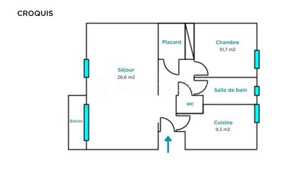 Appartement de 59 m²
