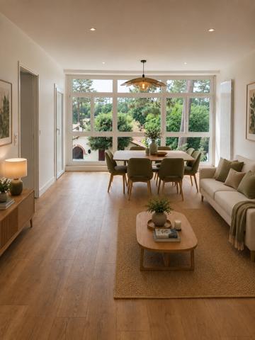 Abatilles appartement rénové avec vue dominante sur les pins Arcachon