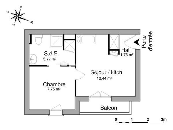 Location Appartement 2 pièces 27.04 m² - 99 RUE HUBERT CAILLER La Roche Sur Yon 85000