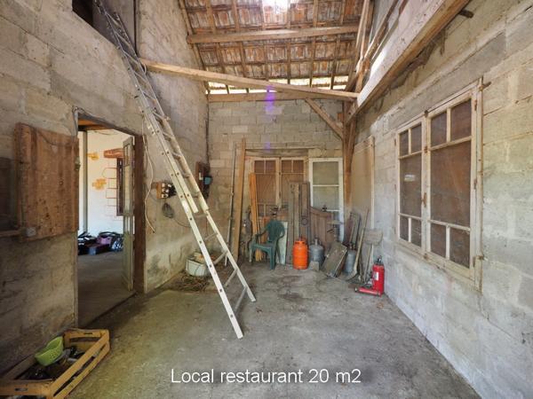 Ancien restaurant avec maison 3 chambres et séchoir à tabac