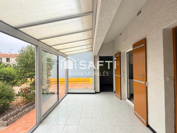 ST ESTEVE (66), MAISON 2 FACES, T4 AVEC GARAGE, JARDIN, QUARTIER CALME