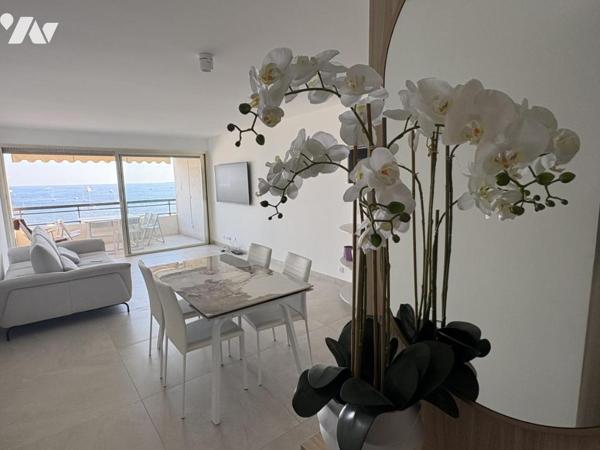 FRONT DE MER JUAN LES PINS CENTRE APPARTEMENT 3 PIECES 61 M2 AVEC TERRASSE VUE MER