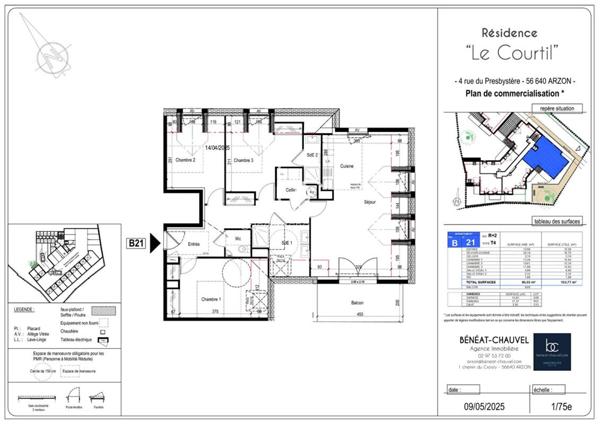 ARZON Appartement 4 pièces 90 m²