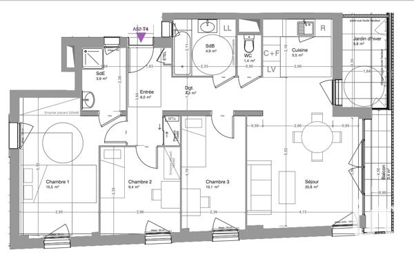 Appartement à vendre 4 pièces 81 m² L'Île-Saint-Denis