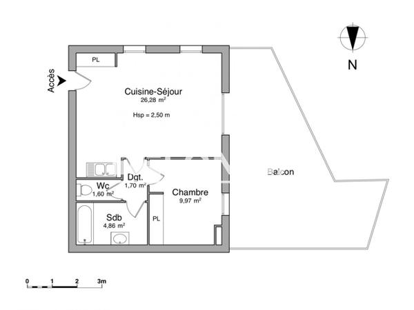 Location Appartement 2 pièces 44.41 m² - 14 CHEMIN DES DEUX PORTES Martigues 13500