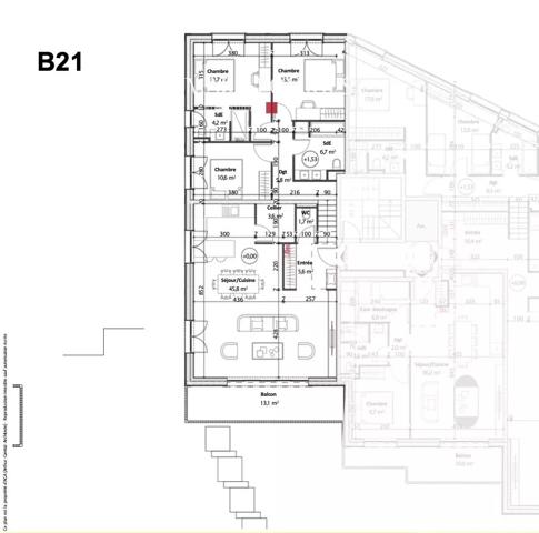 Châtel – Appartement de 111.2 m² – 3 chambres – Balcon