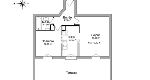 Location Appartement 2 pièces 42.1 m² - Brie-comte-robert 77170