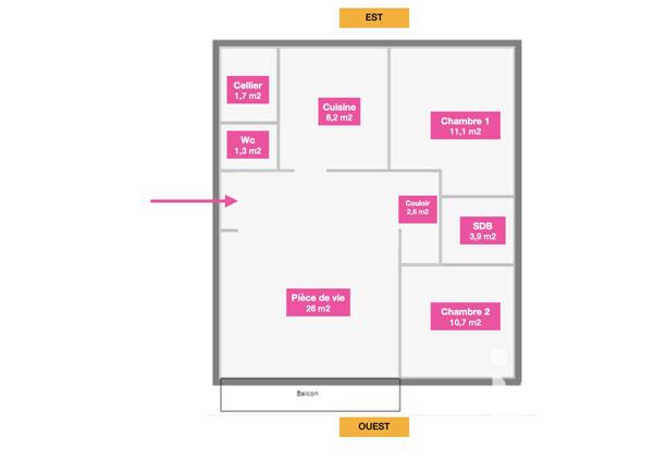 Appartement à vendre 3 pièces 64,23 m² Nantes