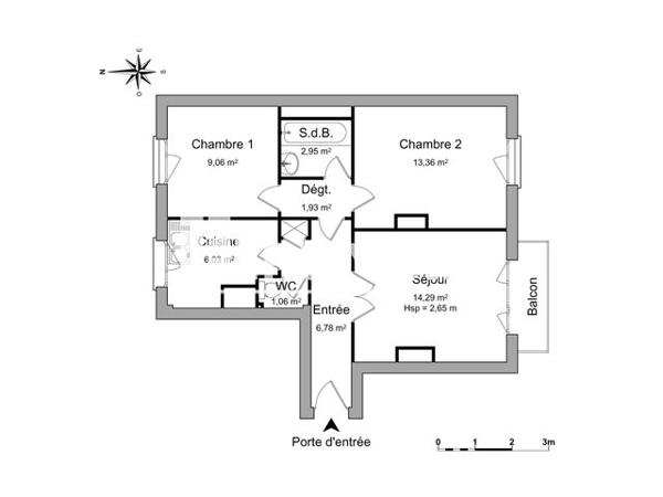 Location Appartement 3 pièces 55.46 m² - 34 RUE DE LA FONTAINE Caen 14000
